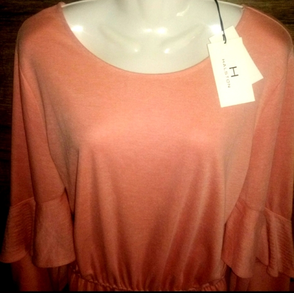 Halston Trupunto Ruffle Shift Dress Size Large NWT - Picture 8 of 13